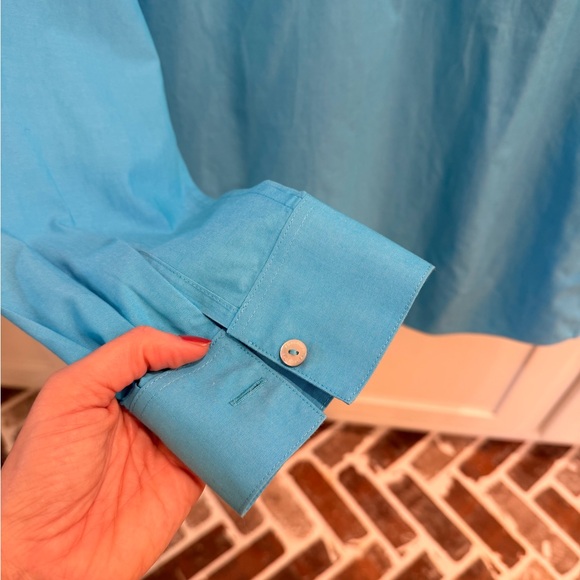 Foxcroft Turquoise Heritage Non-Iron Shirt size 16! With pockets! - Picture 7 of 9